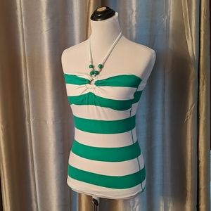 Ocean Drive fitted striped halter